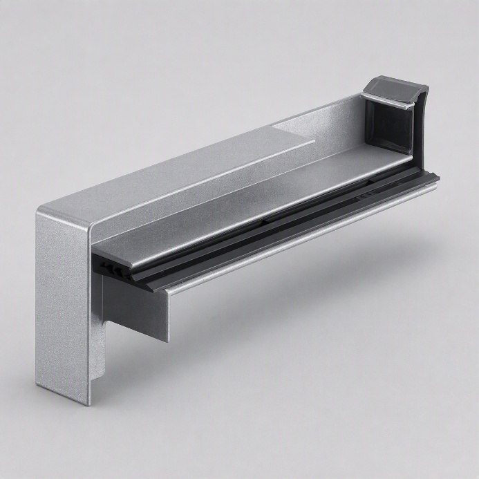 Seitlicher Fensterbankabschluss aus Aluminium mit werkseitiger Ausklinkung